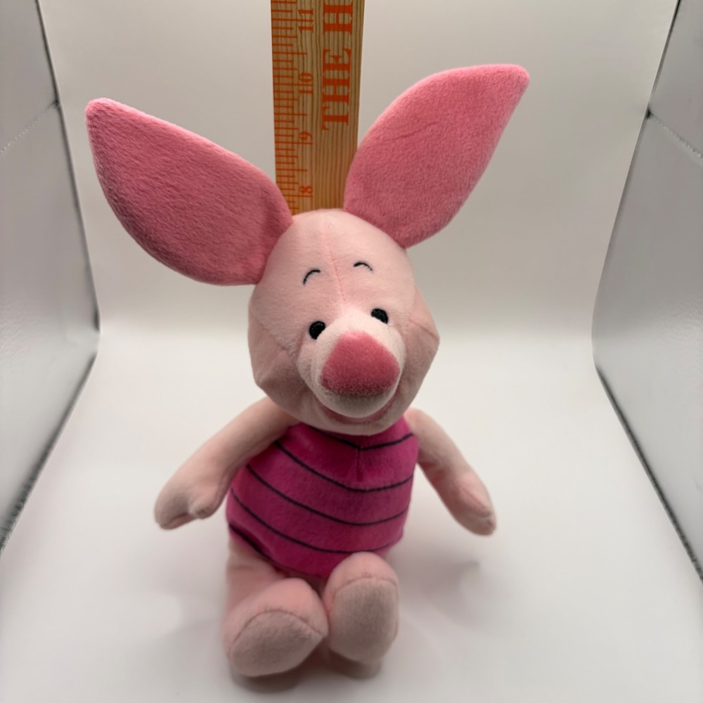 Disney Winnie the Pooh Piglet Plush Stuffed Animal Pink Striped‎ Jumper 11 Inch